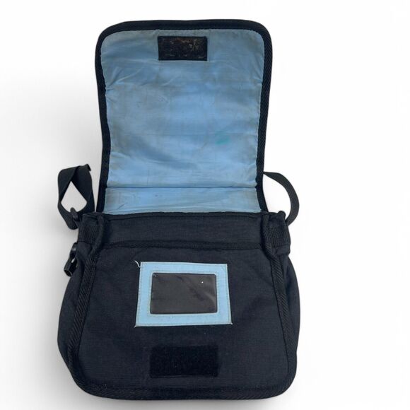 VTG 90s Y2K Mudd Black Messenger Bag Crossbody Canvas Pockets School Goth Defect - Picture 6 of 14